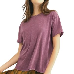 Free People We The Free Clarity Ringer Tee T-shirt Berry Large